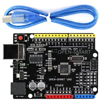 ÅBEN-SMART 5V / 3.3 V-Kompatibel UNO R3 (CH340G) ATMEGA328P Development Board med et USB-Kabel til Arduino UNO R3
