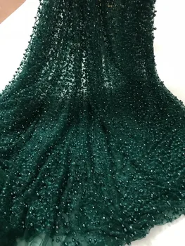 Elegant broderet frech net blonder med fuld perler af høj kvalitet CiCi-61013 til bryllup kjole 2558