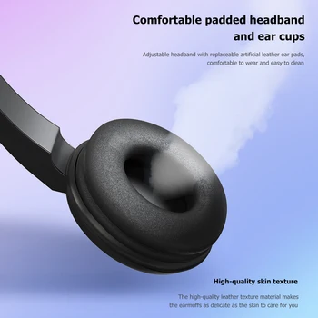 Hovedtelefoner Headset med Mikrofon Bærbar Underholdning USB-Kabelforbundne Hovedtelefoner Leverer til Online Læring Call Center-PC 25600