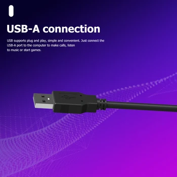 Hovedtelefoner Headset med Mikrofon Bærbar Underholdning USB-Kabelforbundne Hovedtelefoner Leverer til Online Læring Call Center-PC