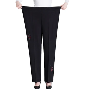 Oversize Kvinder Bukser 2020 Efterår og Vinter Bukser som er Elastiske Høj Talje Casual Pants Plus Size 8XL midaldrende Kvindelige Lige Bukser