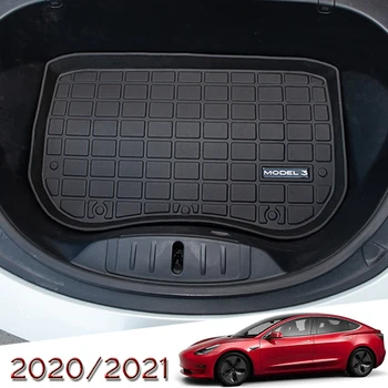 2021 Nye Bil Foran Stammen Opbevaring Måtte Til Tesla Model 3 Cargo Bakke Kuffert TPE Vandtæt Puder Model3 2017-2021