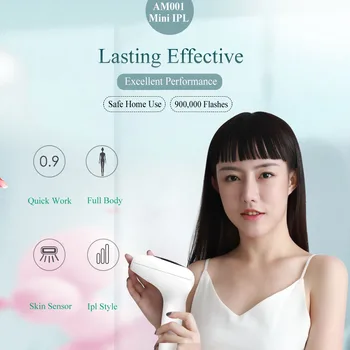 Smertefri Lady Laser Epilator Permanet Ben Facial Epilator til Kvinder IPL Photoepilator 900000 Blinker Laser Hair Remover Maskine