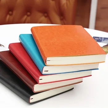 A5 A6 B5 tre størrelser 4 stilarter 5 farver large business dagbog læder blødt kopi notebook øge tyk notesbog