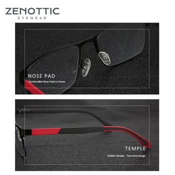 ZENOTTIC Metal Frame Briller Mænd Pladsen Recept Briller Anti Blue Ray Metal Optiske Briller Kvinder Rammer Brillerne BT2102
