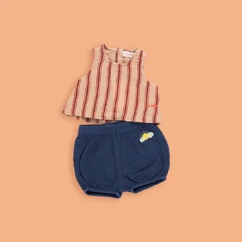 Små Børn T-Shirts+ Shorts Plaid Kjoler 2 Stk Tøj Sæt Vestidos Piger Sommer Tøj Børnetøj Børn, Tops Tees