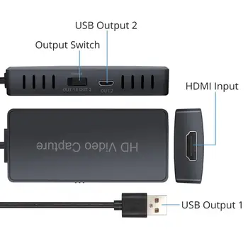 Neoteck 4k HDMI / USB 2,0 Video Capture Spil Fange Optagelse Boks, USB 2.0, HDMI-Spil Capture-Kort Understøtter Windows 7 8 10 26162