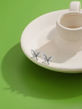 INALIS 925 Sterling Sølv Gennembrudt Butterfly Stud Øreringe Til Kvinder Romantisk Pige Øreringe Jubilæum Fine Smykker Gave Bedste