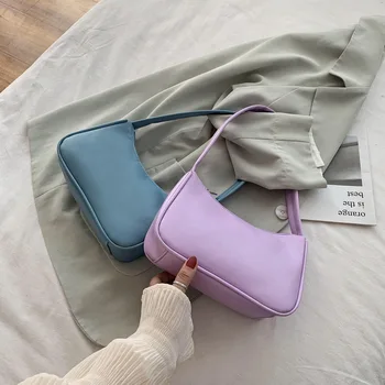 Vintage Retro Totes Tasker Til Kvinder 2020 Mode Håndtaske Af Blødt Læder Kvindelige Lille Subaxillary Taske Casual Retro Mini Skuldertaske