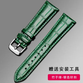 Ægte læder armbånd håndlavet urrem 18 20mm 22mm ur band grøn farve armbåndsur rem armbåndsure engros