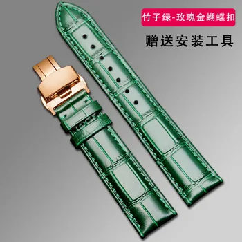 Ægte læder armbånd håndlavet urrem 18 20mm 22mm ur band grøn farve armbåndsur rem armbåndsure engros