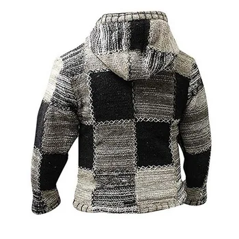 2020 Efterår Og Vinter Herre Cardigan Sweater Frakke Patchwork Strikket Outwear Med Lomme Mandlige Varm Uld Cardigan Sweater, Jumper
