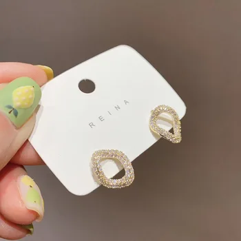 2020 nyt design, mode smykker fornemme kompakt kobber indlæg zircon øreringe Kreativitet øreringe til kvinder