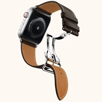 Nyeste Implementering Spænde Båndet Til Apple Ur 4 40mm 44mm Serie 3 2 1 Enkelt Tur Strop Til iWatch Bælte Stropper Watchbands