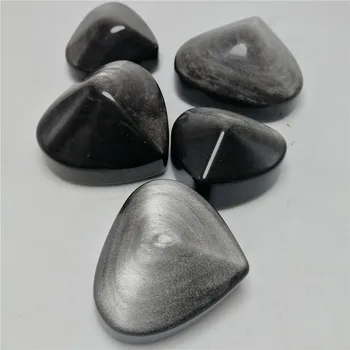 34-48 mm naturlig sølv obsidian rå sten poleret kærlighed hjerte af sten for kvinder gave