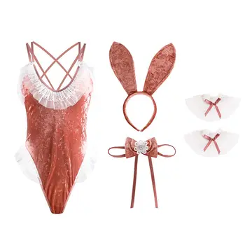 Sexet Undertøj Pyjamas Sæt Slanke Hot Blonde Kanin Undertøj Halloween Kostumer Til Kvinder Undertøj Erotisk Body Bunny Girl Cosplay
