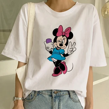 Minnie Mouse Kvinder Casual t-shirts Sjove T-Shirt Dame-Disney Top Hipster Tee Drop Skib