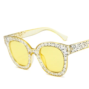 2020 Luksus Square Solbriller Kvinder Brand Udendørs Rejse Crystal Sol Briller Damer Gradient Oculos Nuancer UV400