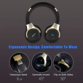 UNITOP FANATISKE B26T Bluetooth-Hovedtelefoner, Stereo Øretelefoner Vise Musik Headset TF /Support SD-Kort Med Mic For Xiaomi Huawei