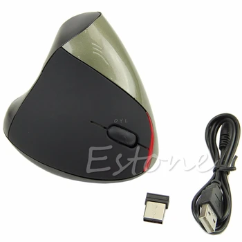 Ergonomisk Design 1600 DPI Wireless USB Lodret Optisk Mus til PC 27397