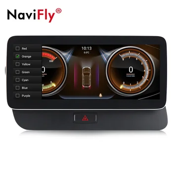 Navifly Android 10.0 10.25 tommer gps-navigation Bil DVD-Afspiller Multimedie for Audi Q5 8R 2009-2016 med Anti-glare blå skærm