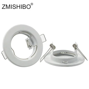 ZMISHIBO Hvid LED Downlight Ramme GU10 Montering Hvid 12-260V Forsænket Loft Lampe 45mm Skære Hul Pære Udskiftes Downlights 27580