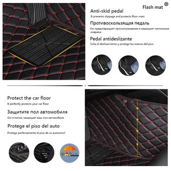 Flash mat læder bil gulvmåtter for Volvo S60 2011 2012 2013-2016 2017 2018 Tilpasset automatisk skoindlæg bil tæppe dækning