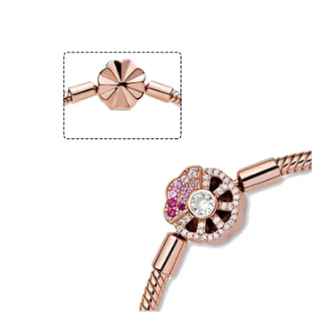 Pre-Efterår Nye 2020-Pink Fan Lås armbånd armbånd Armbånd til Kvinder, Autentiske Charme Smykker Pulseira Gave 2785