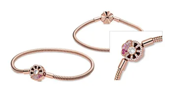 Pre-Efterår Nye 2020-Pink Fan Lås armbånd armbånd Armbånd til Kvinder, Autentiske Charme Smykker Pulseira Gave