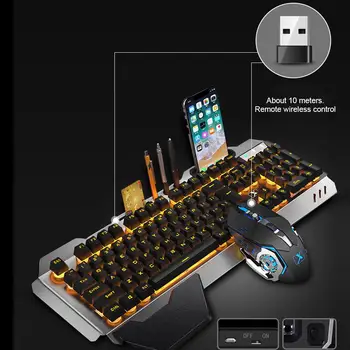 Holdbar Mus Og Tastatur Kombinationer Fine Design K680 2,4 G Wireless Gaming Genopladelige Baggrundsbelyst Mekanisk Føler, Mus Og Tastatur 27856