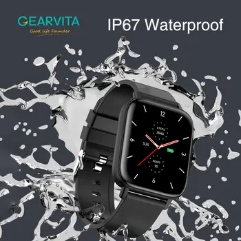 Gearvita Smart Ur pulsmåler Vandtæt Bluetooth Ringe til Mænd, Kvinder Fitness Tracker Sport Smartwatch VS GTS 2