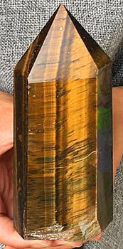 1800-2000g Tiger ' s Eye Jasper Kvarts Obelisk Crystal Wand Punkt Healing