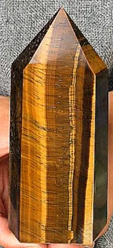 1800-2000g Tiger ' s Eye Jasper Kvarts Obelisk Crystal Wand Punkt Healing