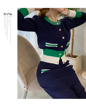 ZAWFL 2 delt sæt kvinder bane designer mærke sweater cardigan og mini nederdel vintage 2020-knappen op strikket sexet tøj