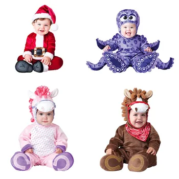 2019 Nye Baby Dyr Cosplay Kostumer Drenge Jul Halloween Tøj Sæt Infant Piger Blæksprutte Rompers Jumpsuits 28107