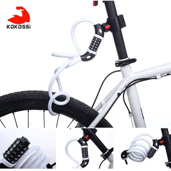 KoKossi En Cykel Lås 5 Cifret Kode Kombination Cykel sikkerhedslås 1000mm x 12 mm Stål Kabel-Spiral Cykel Cykel Cykel Lås