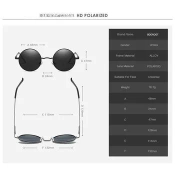 Mænds og Kvinders Polariserede Solbriller Klassiske Vintage Runde Mænd Sol Briller, Stel af Metal UV400-Brillerne