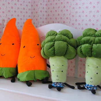 Søde Tegneserie Grøntsager Plys Legetøj Kreative Gulerod, Broccoli Plys Pude Med Fyld Blødt Legetøj For Børn, Kids Fødselsdag Xmas Gave