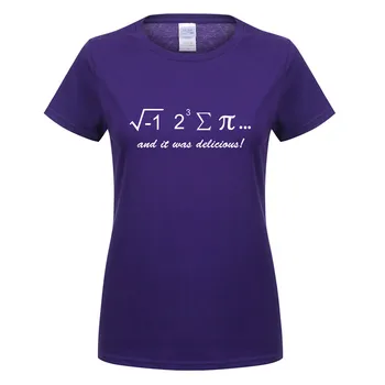 Sommer, jeg Spiste Nogle Pie, Og Det Var Lækre Kvinder T-shirt Sjove Matematik Trykt Korte Ærmer Bomuld Pige T-shirts Top OT-609