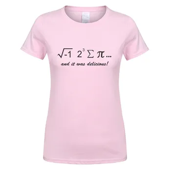 Sommer, jeg Spiste Nogle Pie, Og Det Var Lækre Kvinder T-shirt Sjove Matematik Trykt Korte Ærmer Bomuld Pige T-shirts Top OT-609