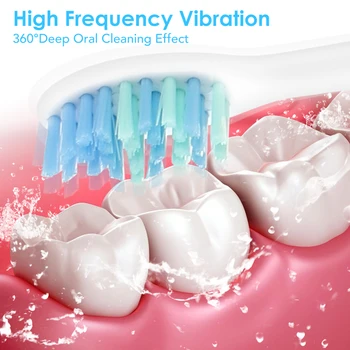 Elektrisk Sonisk Tandbørste Til Tænderne Renere USB-Genopladelige 5 Tilstande Vandtæt, Travel tandbørste Med Udskift Børste Hoved