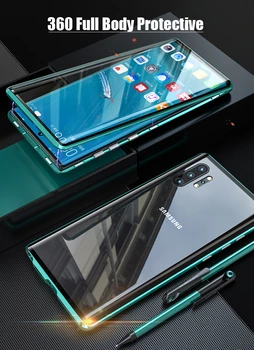 Dobbelt Sidet Magnetiske Absorption Metal Case Til Samsung Galaxy Note 8 note9 Note 10 Note 10 Plus + Fuld Beskyttende Dække sagen