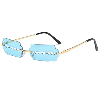 Trendy Uindfattede Solbriller Kvinder 2020 Vintage Unik Hule Steampunk Solbriller Mænd Rammeløse Punk Briller Nuancer UV400 Briller