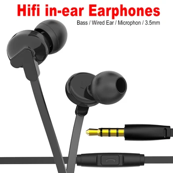 Hot 3,5 mm Ear Øresnegl Øretelefon Universal Bas I Ear Headset med Øretelefoner Til Xiaomi Huawei Samsung iPhone 6 6S 5 S Plus