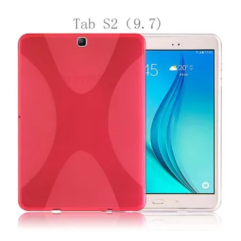Anti-skid Mat X Line Blødt silikone Gummi, TPU Gel Hud Dække Protector taske Til Samsung Galaxy Tab S2 9.7 SM-T810 T815 Tablet
