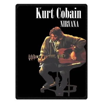 Kurt Cobain Er Tilpasset Design Unikke Fleece Tæppe Udendørs/ Indendørs Tæppe Coral Flannel Tæppe Rejse Tæpper 29775