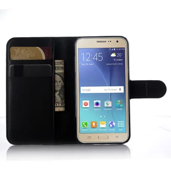 For Samsung Galaxy J3 2016 J310 Flip Læder Phone Case for Samsung Galaxy J3 2016 Book Stil Tegnebog Stå Flip Case