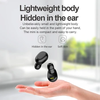L-22 TWS Bluetooth-Hovedtelefon Med LED-Display-Trådløse Bluetooth Øretelefoner, Hovedtelefoner Vandtæt støjreducerende Headsets