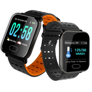 A6 Smart Ur med pulsmåler Fitness Tracker Blodtryk Armbånd Smartwatch Vandtæt Til Android, IOS PK Q8 V6 S9 30004