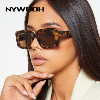 NYWOOH Fashion Square Solbriller Kvinder 2021 Lille Gradient Sol Briller til Mænd, Vintage White Red Briller Damer Nuancer UV400